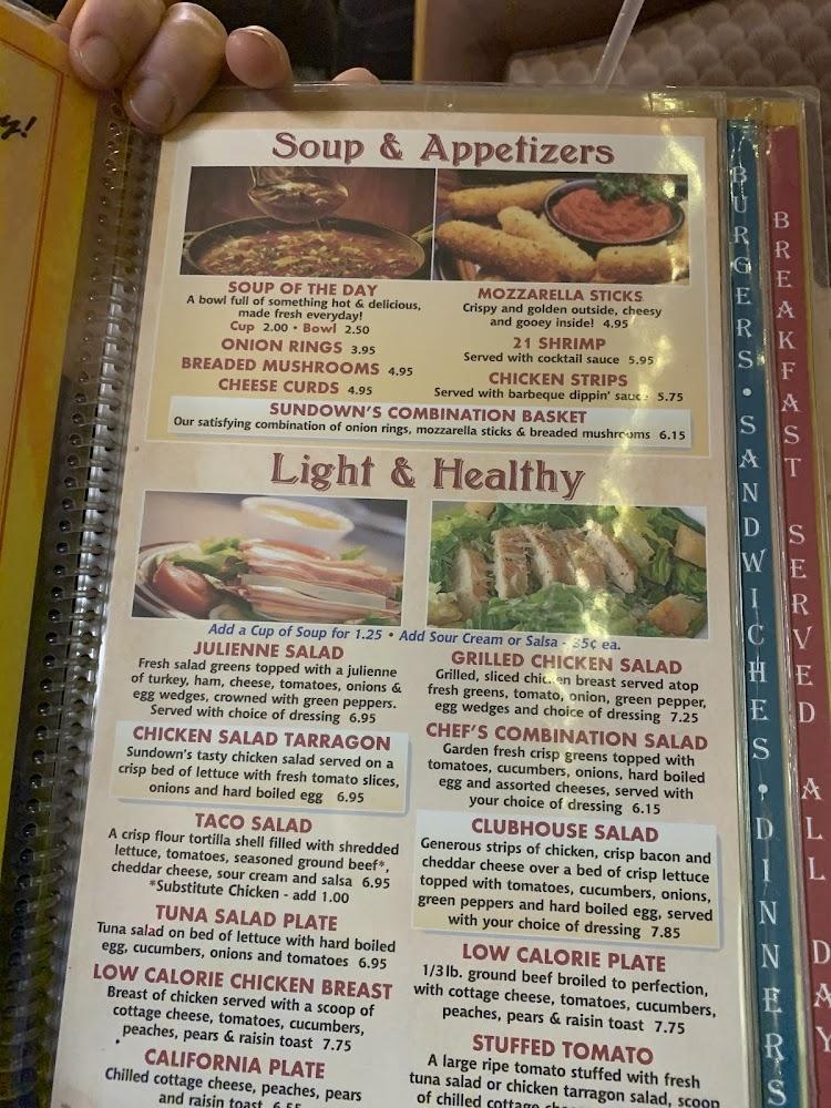 Sun Down Cafe Menu image 2